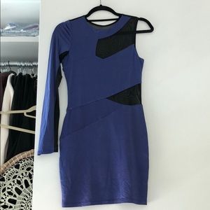 Purple asymmetrical mini dress